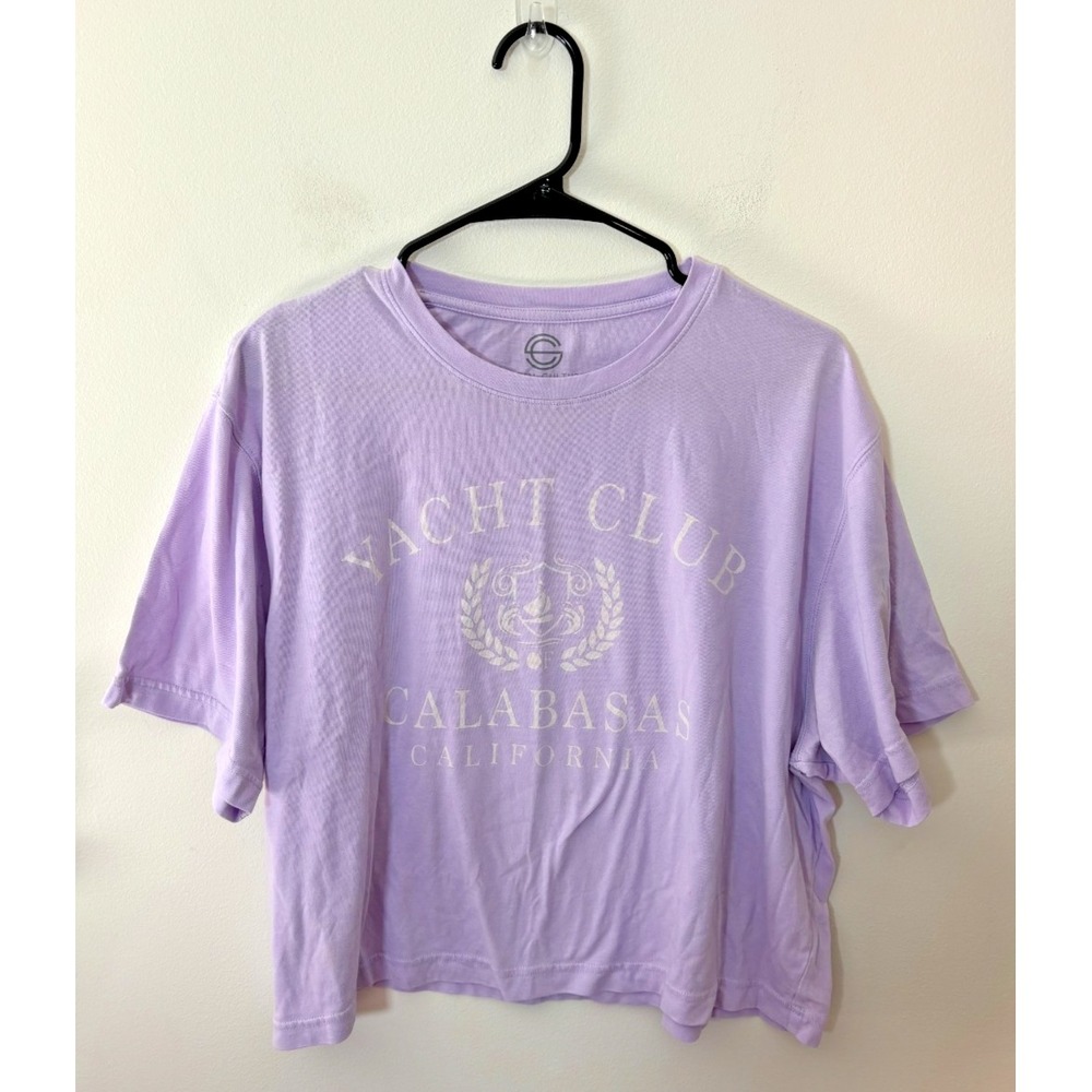 Social Culture XL Cropped T-Shirt Yacht Club Calabasas Lilac
